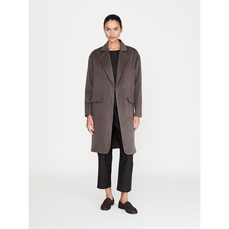 Cashmere Drap Car Coat in Corteccia