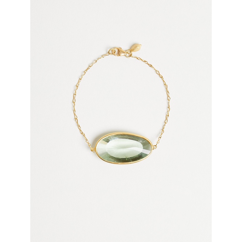 Koh-I-Noor Colette Set Single Stone Bracelet in 18k Gold with Green Amethyst