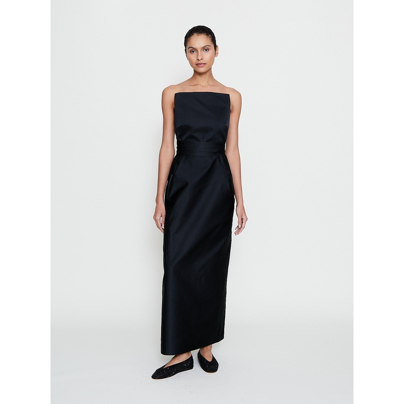 Dou Strapless Long Dress in Black