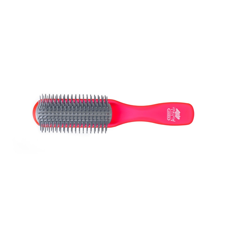 Kent AIRHEDZ GLO HALF ROUND DETANGLING BRUSH IN RED AHGLO01 STRAW