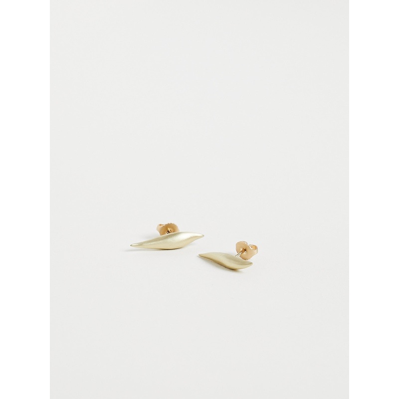 Large Slug Post Earrings in 14k Yellow Gold