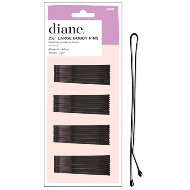 Diane — Jumbo bob pins black 2.5″ – 40/pack