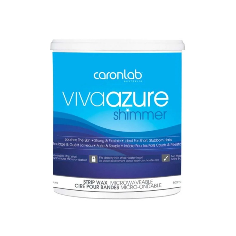 CARONLAB VIVA AZURE SHIMMER STRIP WAX MICROWAVEABLE 800G