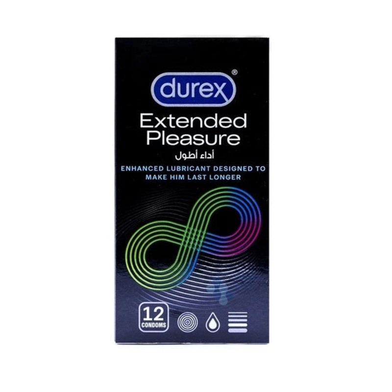 Durex Extended Pleasure Condoms, 12 Pieces