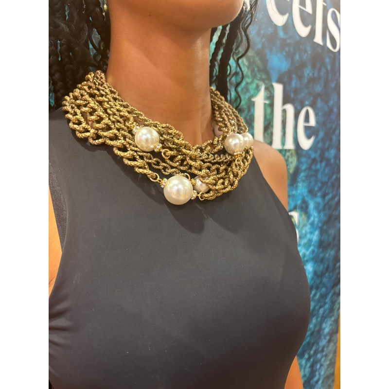 Elle Bronze + Pearl Necklace