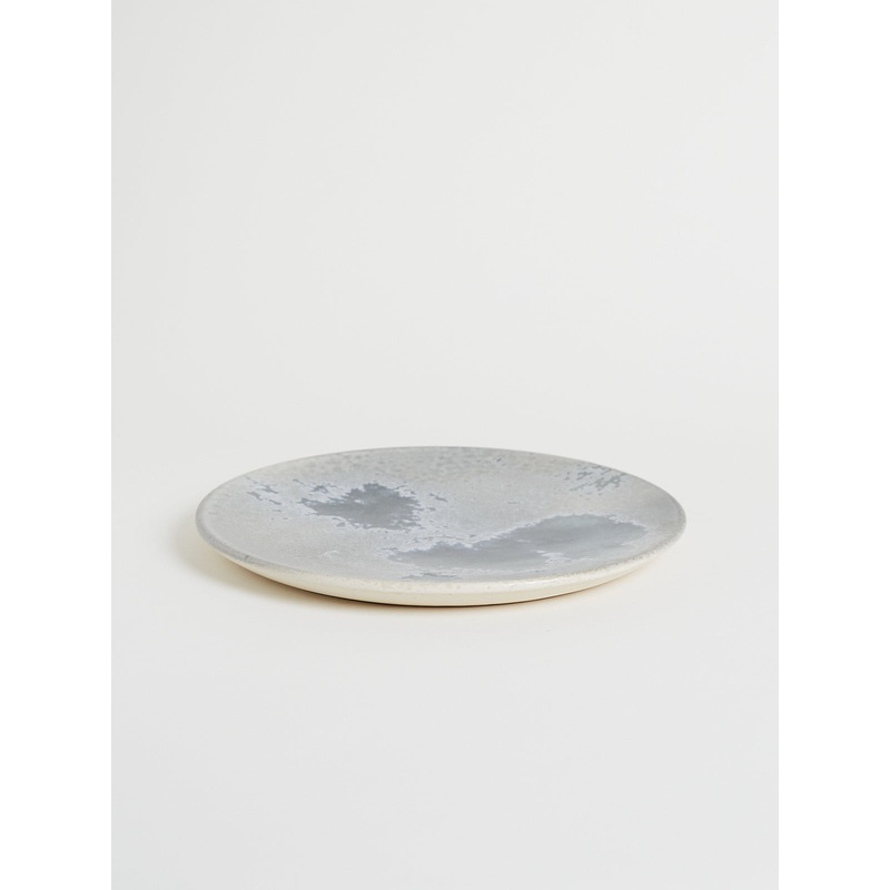 Large Flat Plate Shape #6 in White and Soft Blue