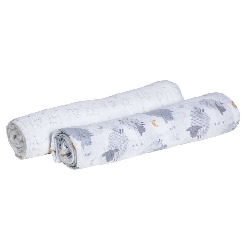 Chicco Swaddles Set 2Pcs Bear&Grey Sheep