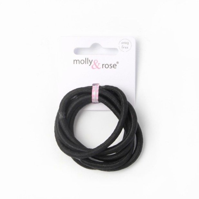 Molly & Rose Item 4416 Elastics – Black – 4mm – Card of 6
