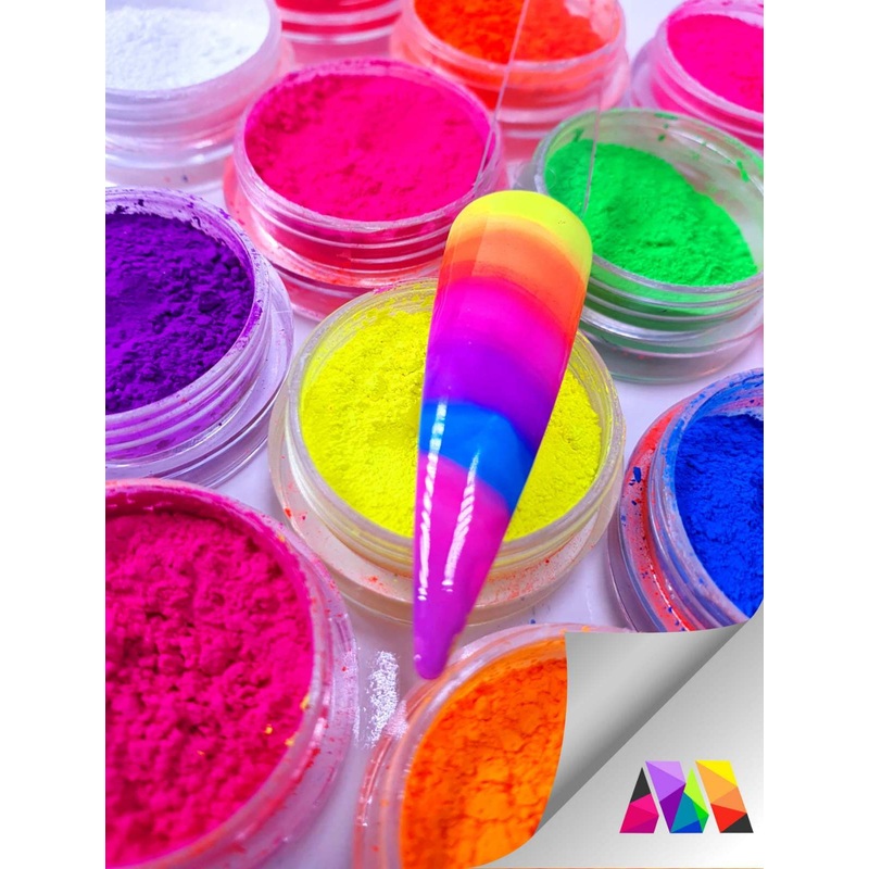 12 Color Fluorescent Nail Art Neon Pigment