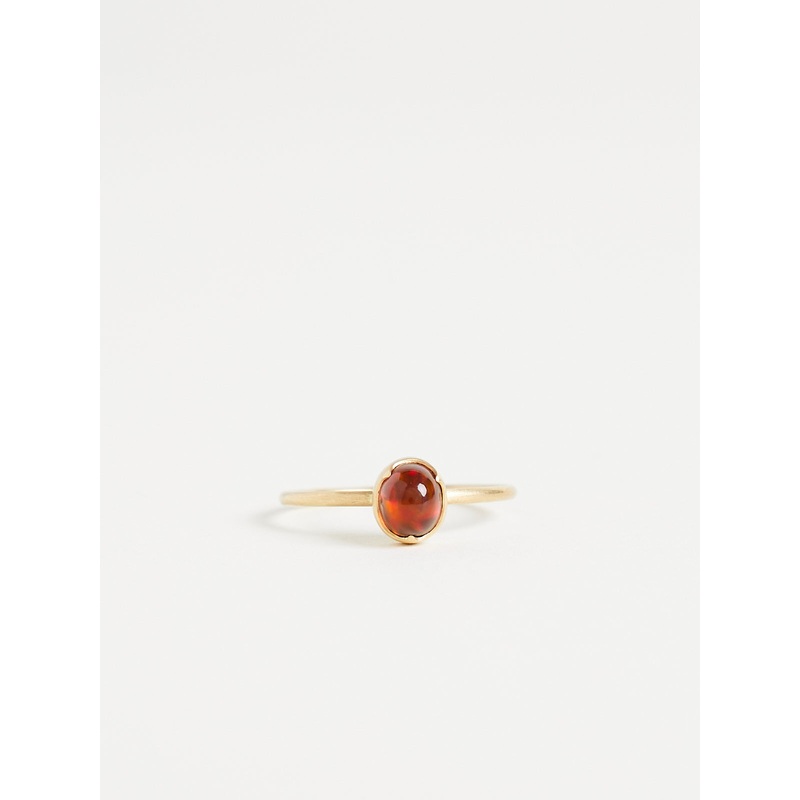 0.75ct Orange Mexican Fire Opal Ring in 18k Yellow Gold