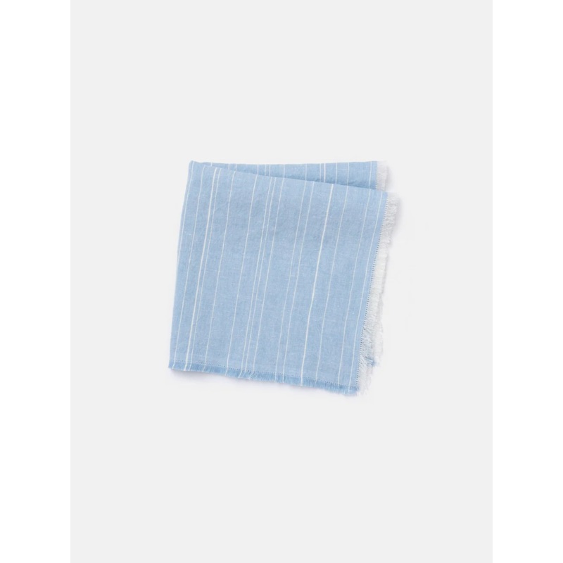 Greta Napkin in Azzurro 82/White