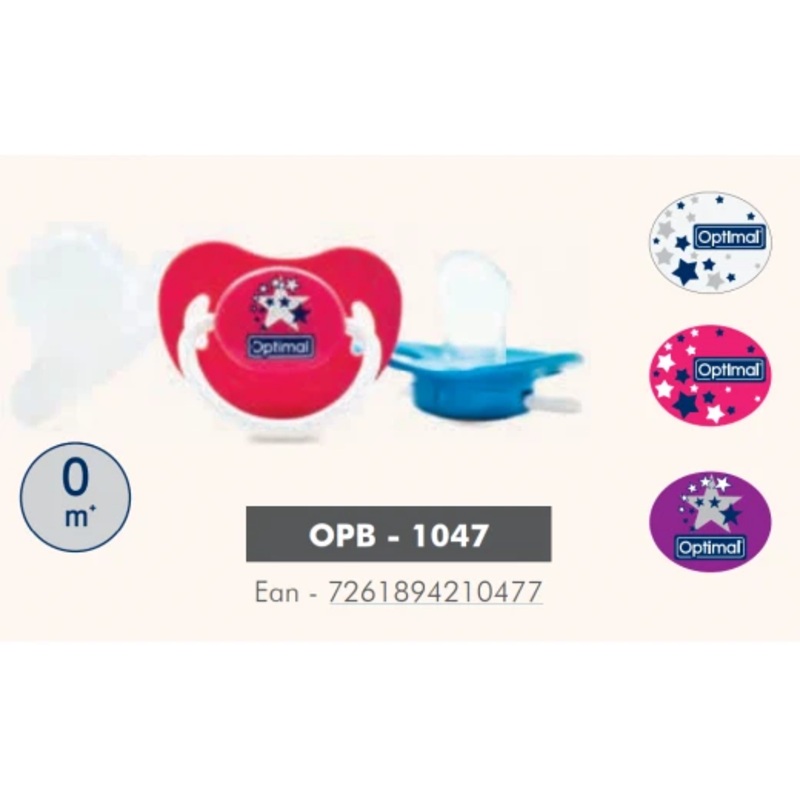 Optimal Orthodontic Pacifier 0+ Blue ‘Pink ‘Purple ‘White