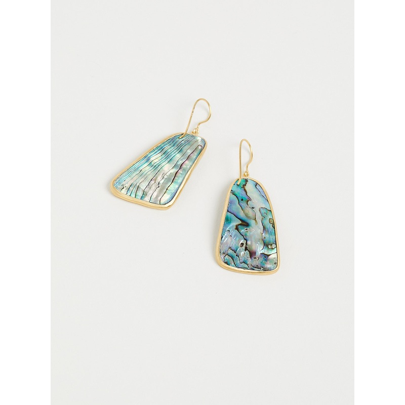 Single Drop Earrings with Earwire in 18k Gold with Shell