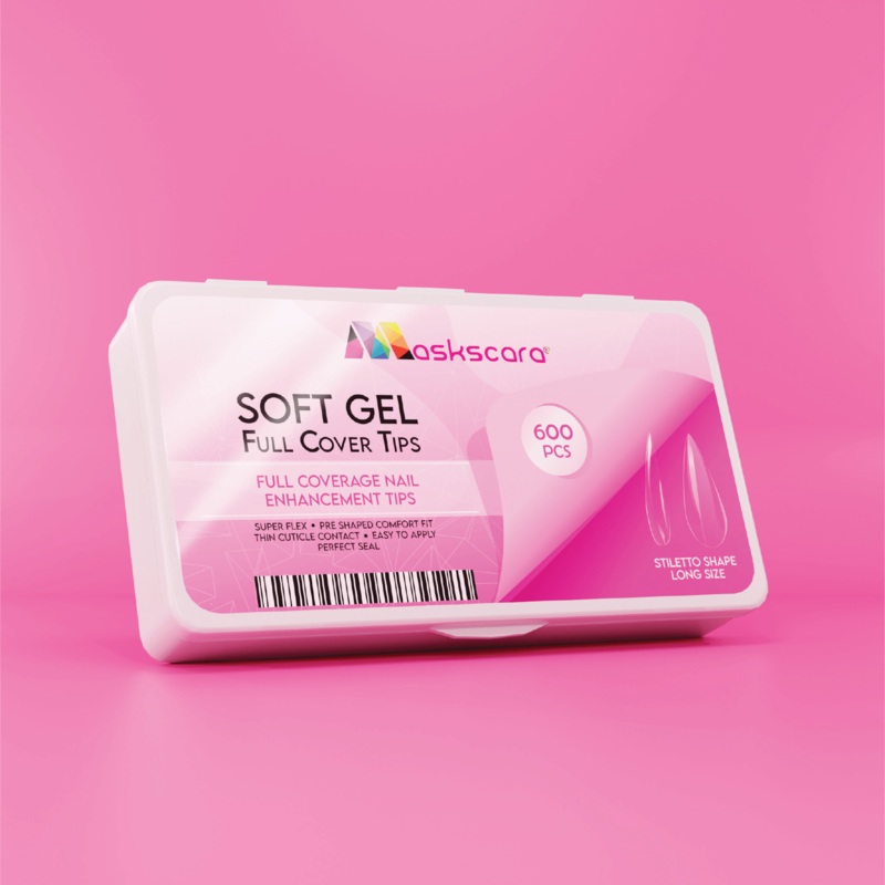 Soft Gel Tips – Full Cover (Stiletto Long)