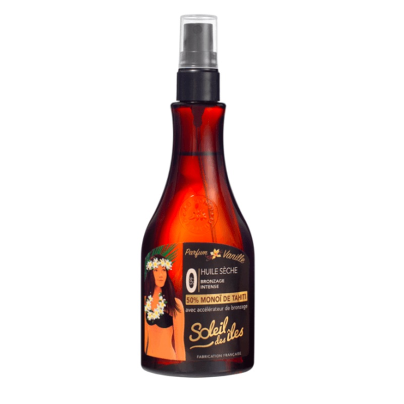 Soleil Des Iles – Huile Seche Bronzage Intense SPF 0 50% Monoi De Tahiti Parfum Vanille