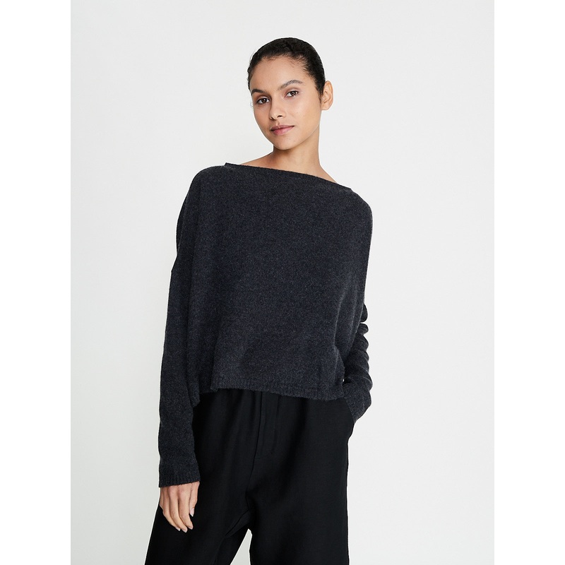 Boatneck Sweater WS in Almost Black