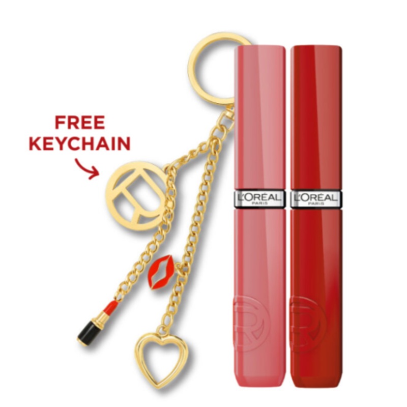 L’Oreal Paris – Infaillible Laque Resistance Lipstick Duo Pack With Keychain Bundle