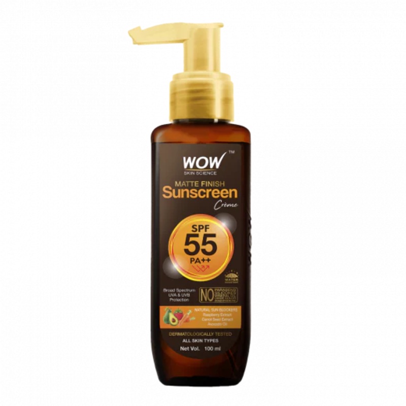 Wow Sunscreen Matte Finish Spf55 Cream 100ml