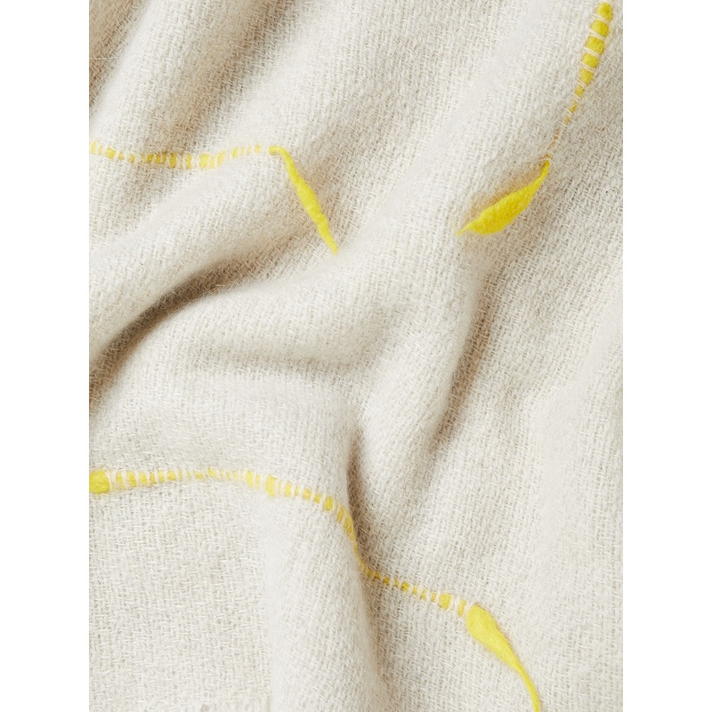 Wildflower Baby Blanket in Natural Yak White & Yellow