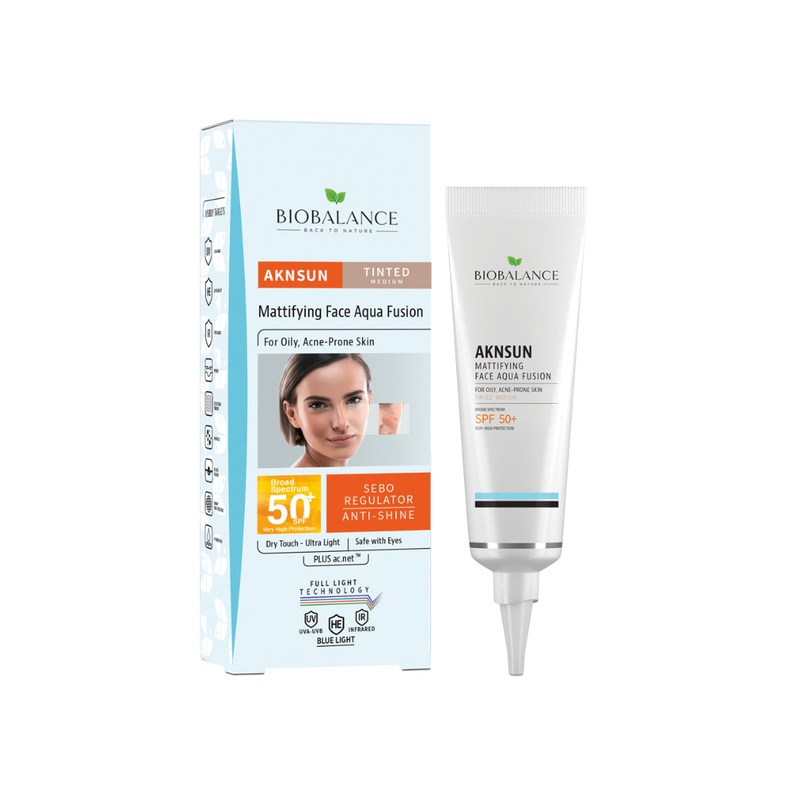 Bio Balance Aknsun Mattifiying Face Aqua Fusion SPF 50+ Tinted 40ml