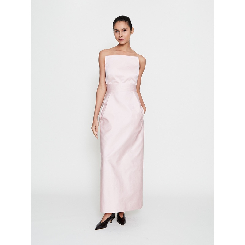 Dou Strapless Long Dress in Petal