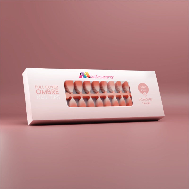 Full Cover Ombre Nail Tips – Almond Nude 3N