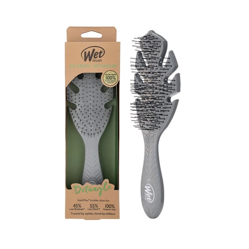 WET BRUSH GO GREEN DETANGLER BRUSH GREY LEAF