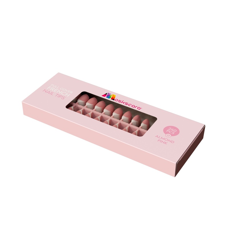 Full Cover French – Almond Pink Tips (17)