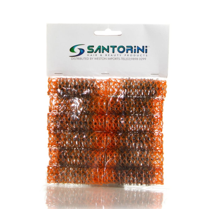 SANTORINI Brush Rollerss   12 Pack  |  19.3mm, Orange