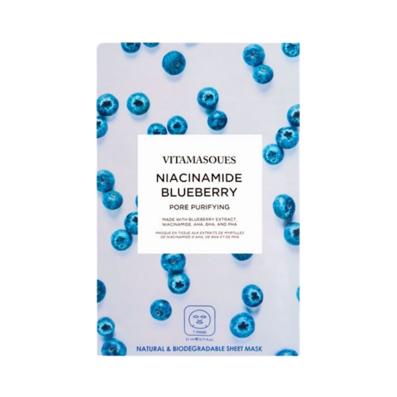Vitamasques – Niacinamide Blueberry Sheet Mask