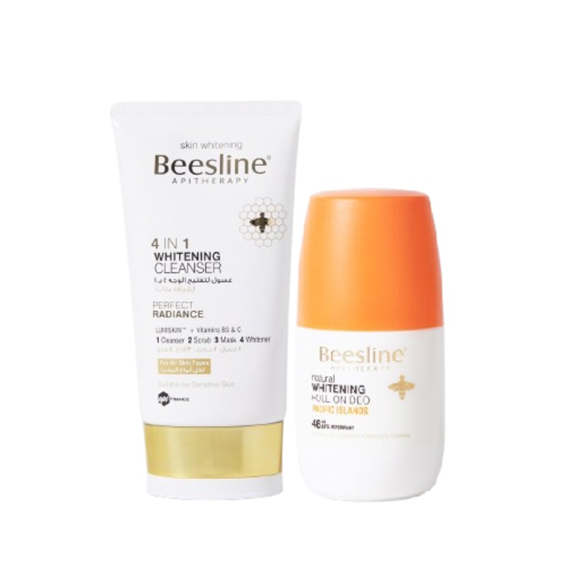Beesline Whitening Roll-On 48hr Pacific Islands + 4in1 Whitening Cleanser 150ml