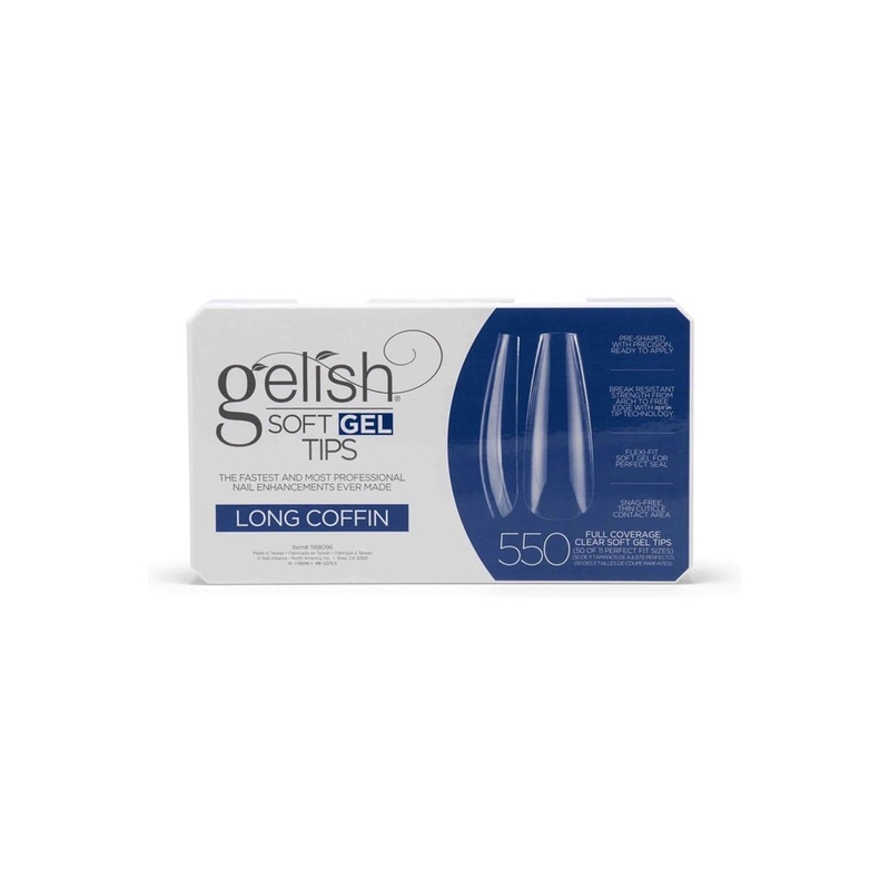 GELISH SOFT GEL TIPS LONG COFFIN