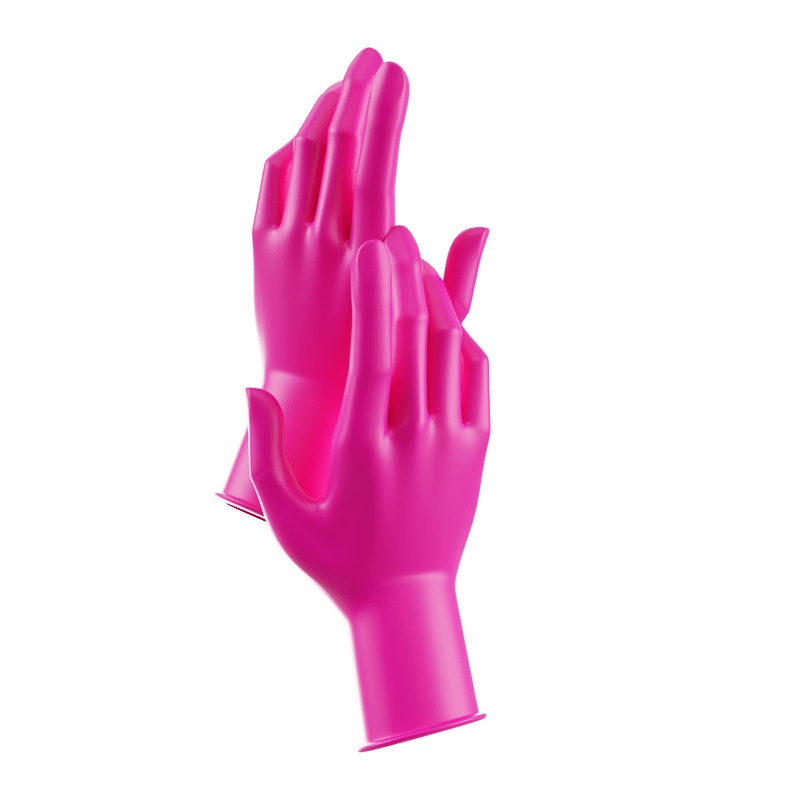 Nitrile Gloves – Pink Small