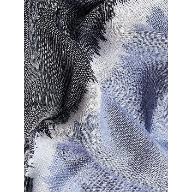 Summer Ikat in Pearl Blue, White, Midnight Blue and Pale Sapphire