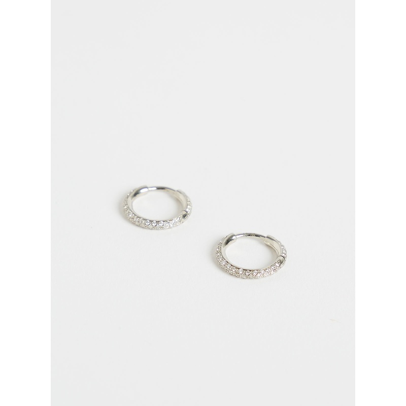 Bull Hoops in 18k White Gold with 0.56ct White Diamonds