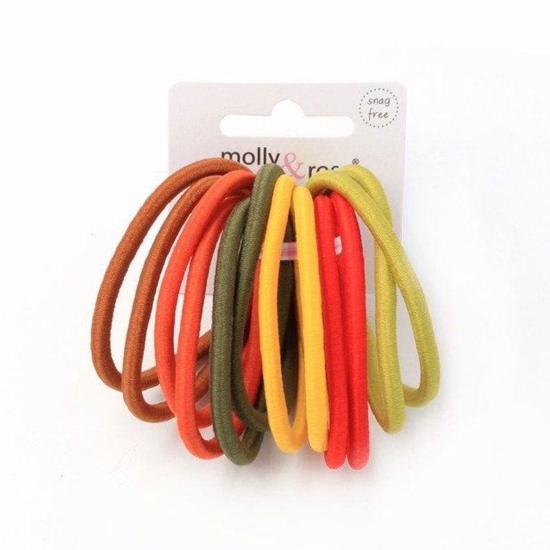 Molly & Rose Item 7113 Elastics – Spice mix – 4mm thick – Card of 12