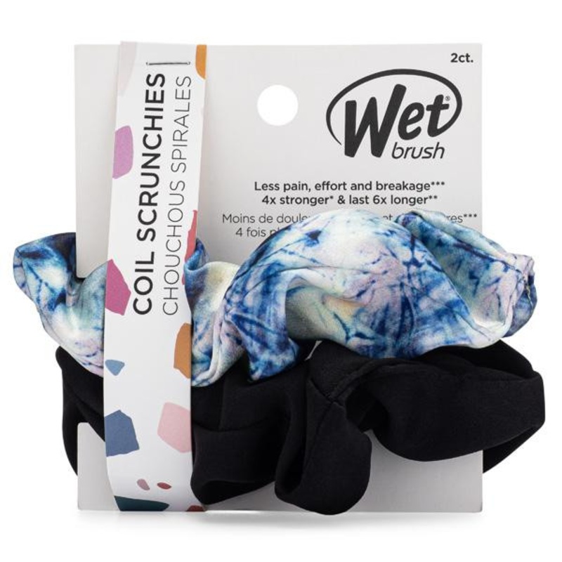 The Wet Brush — Coil Scrunchies 2CT – Blue Tie Dye