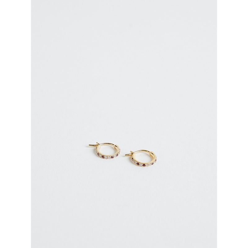 Mini Leopard Hoops with Rubies and Diamonds on 18k Yellow Gold
