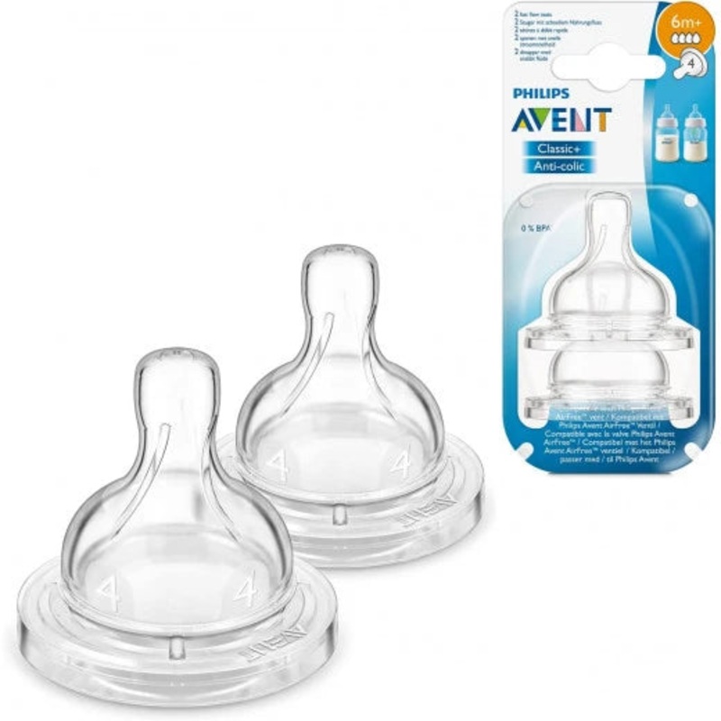 Philips Avant Classical Bottles 4 Hole Fast Flow Teat, 6m