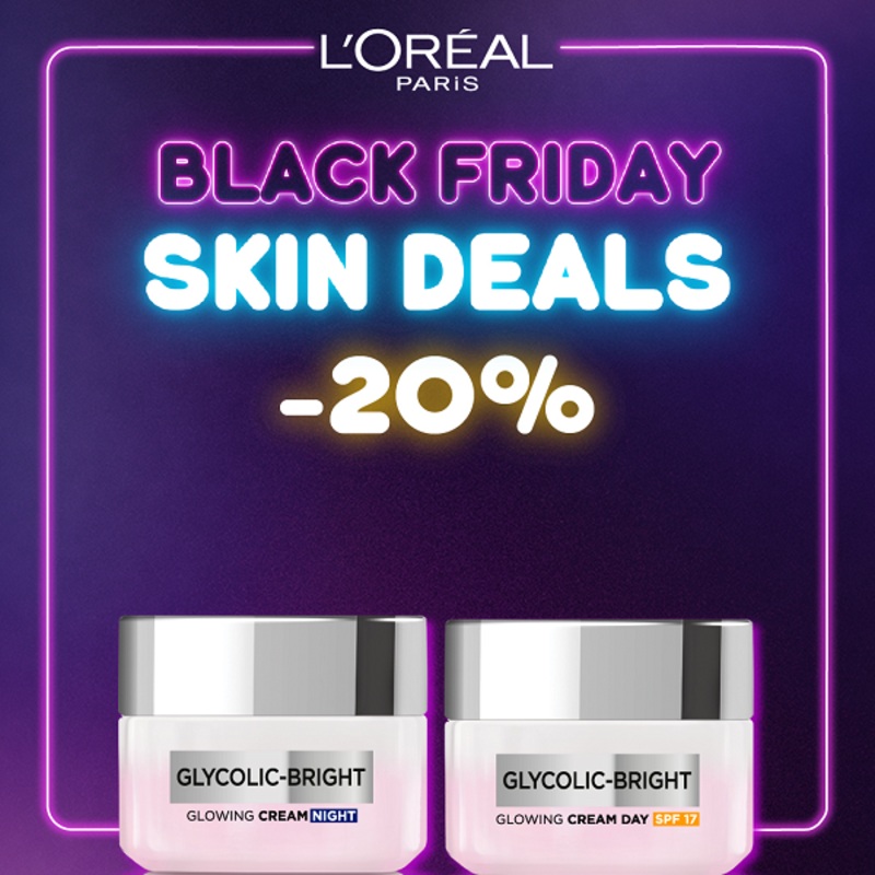 L’Oreal Skin Expert – Glycolic Bright Glowing Day Cream & Night Cream Bundle
