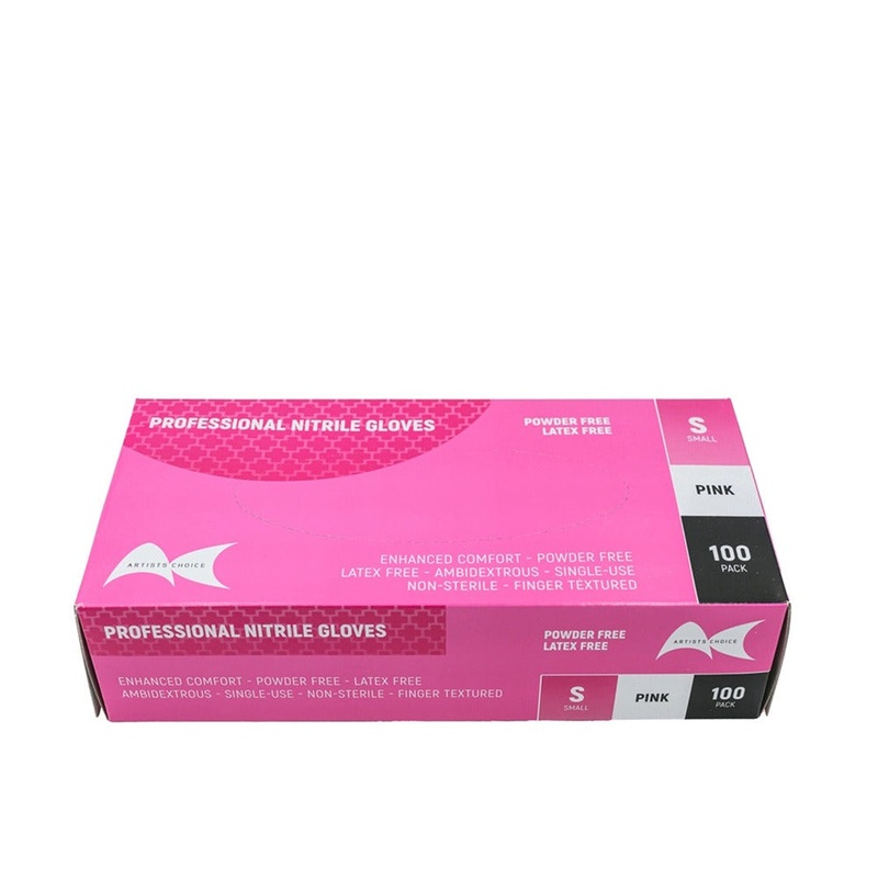 Artists Choice Pink Nitrile Gloves – Small
