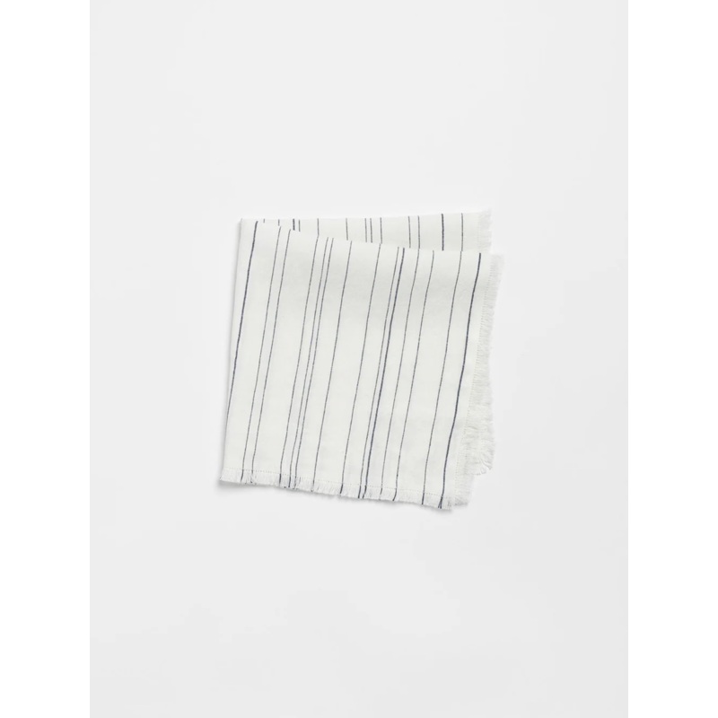 Greta Napkin in White/Navy