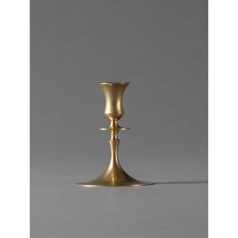 0202 Biedermeier Ted Muehling Candlesticks in Burnished Brass