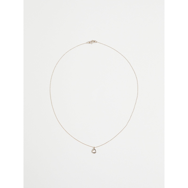 Gwyneth S Micro Pendant in 18k White Gold/Palladium with 0.50ct Champagne Diamond Drop