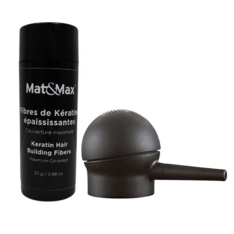 Mat&Max — Keratin hair fiber .98oz – Dark brown + Applicator