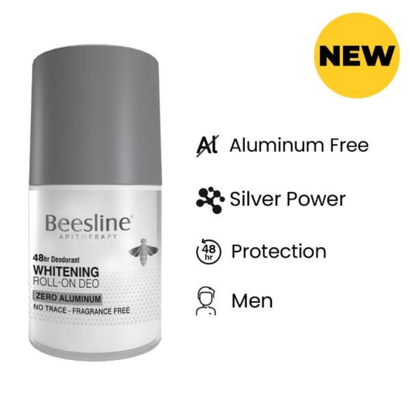 Beesline – Whitening Roll-on Deo, Zero Aluminim – Fragrance Free For Men