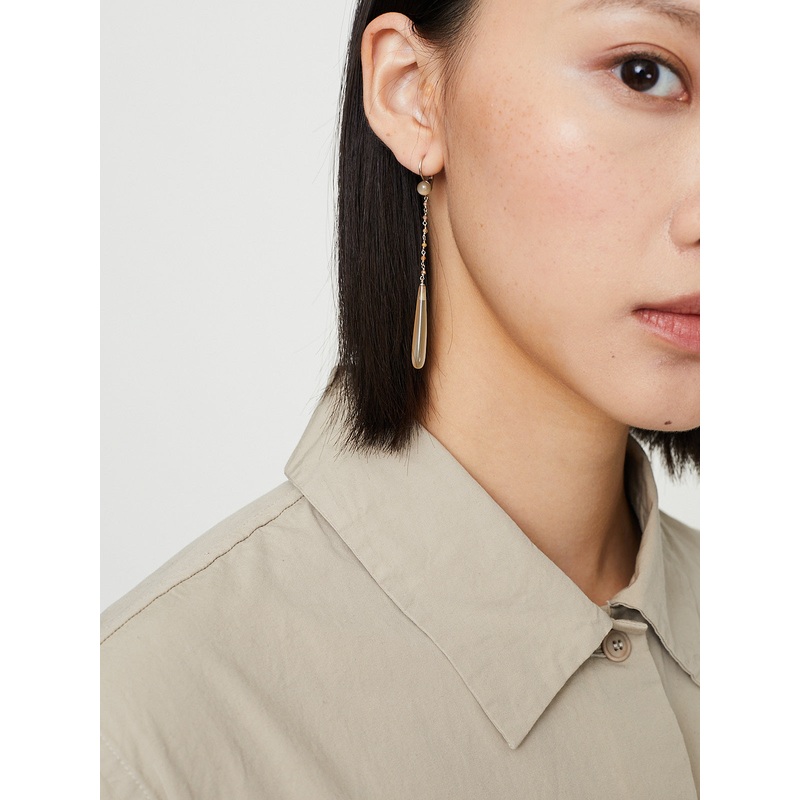 Mia Earrings with 5.6ct Blond Horn and 0.57ct Natural Zircon on 18k White Gold