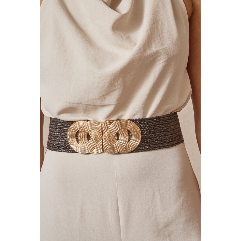 Straw Belt with Figure-Eight Clasp