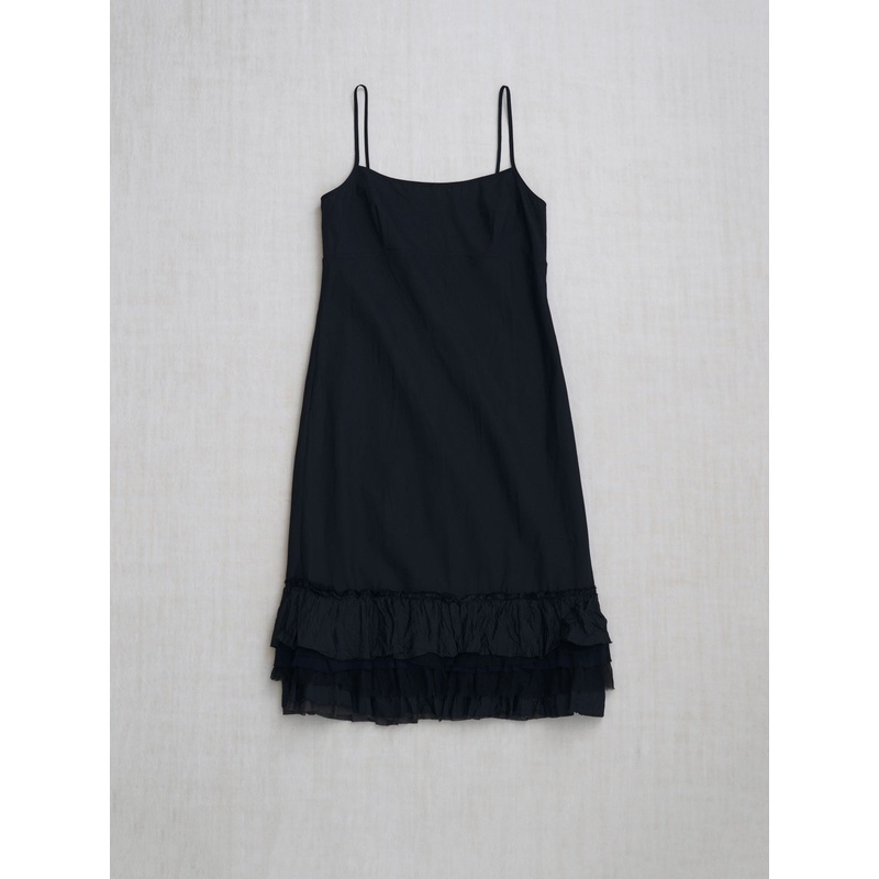 Slip with Ruffles in Midnight
