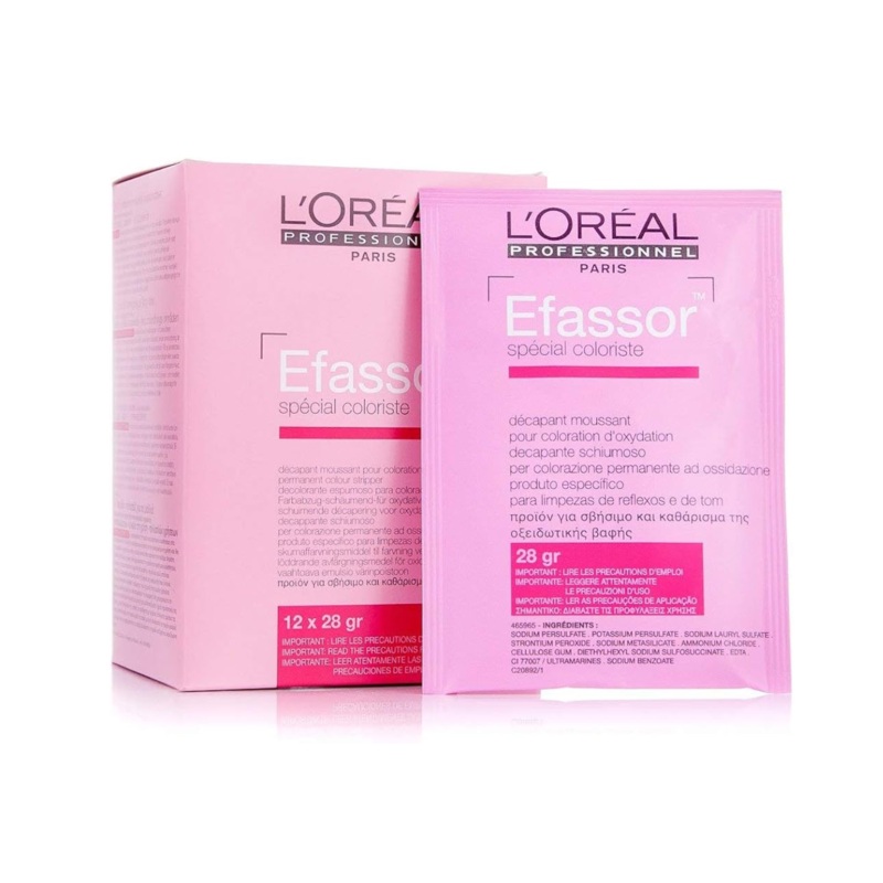 L’OREAL PROFESSIONNEL EFASSOR PERMANENT COLOUR STRIPPER BOX 12 x 28G SACHET